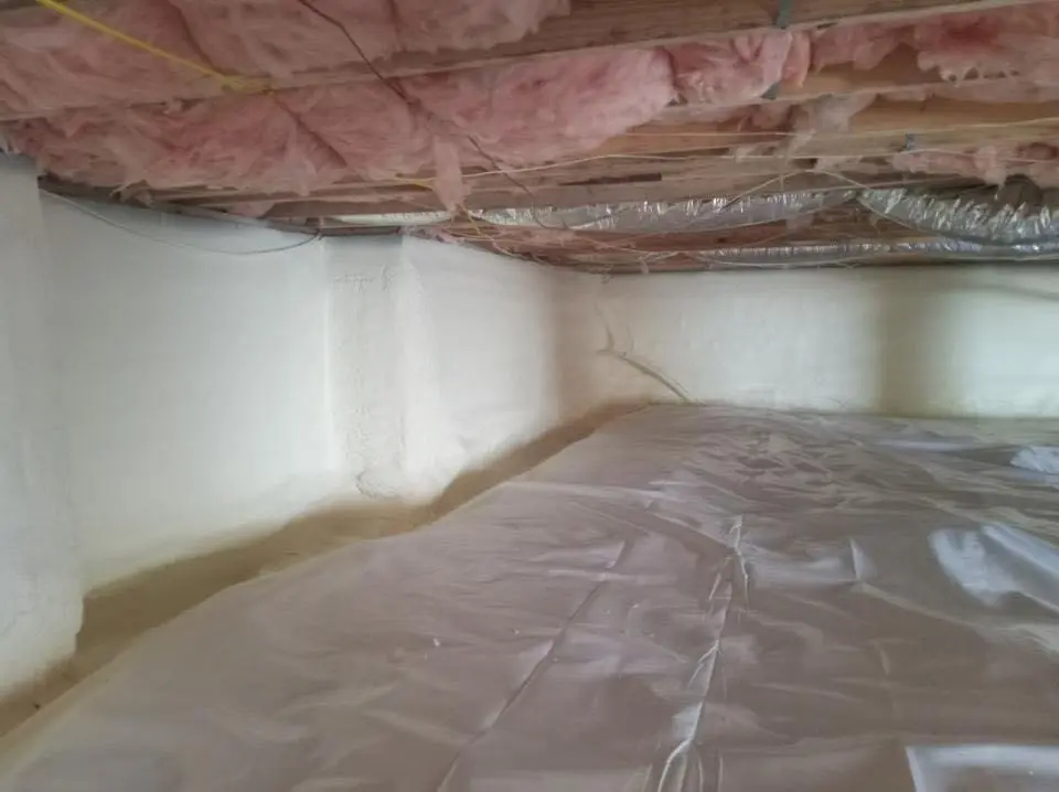 Crawl space encapsulation with closed-cell spray foam for Attic Insulation in Coral Springs